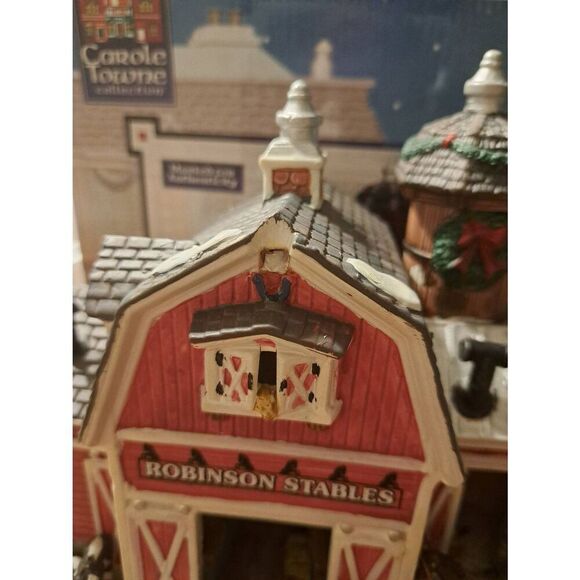 Lemax Robinson Stable Porcelain Light-Up Christmas Holiday Village Building 2008 - Picture 4 of 11